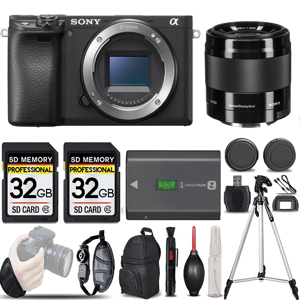 Sony a6400 Mirrorless Camera +50mm f/1.8 OSS Lens (Black) -LOADED KIT