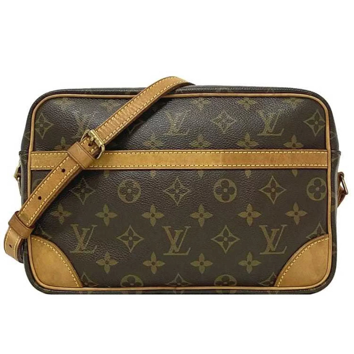 Pre-Owned Louis Vuitton Shoulder Bag Trocadero 27 Brown Beige Gold Monogram M51274 Canvas Nume MB1024 LOUIS VUITTON (Good)
