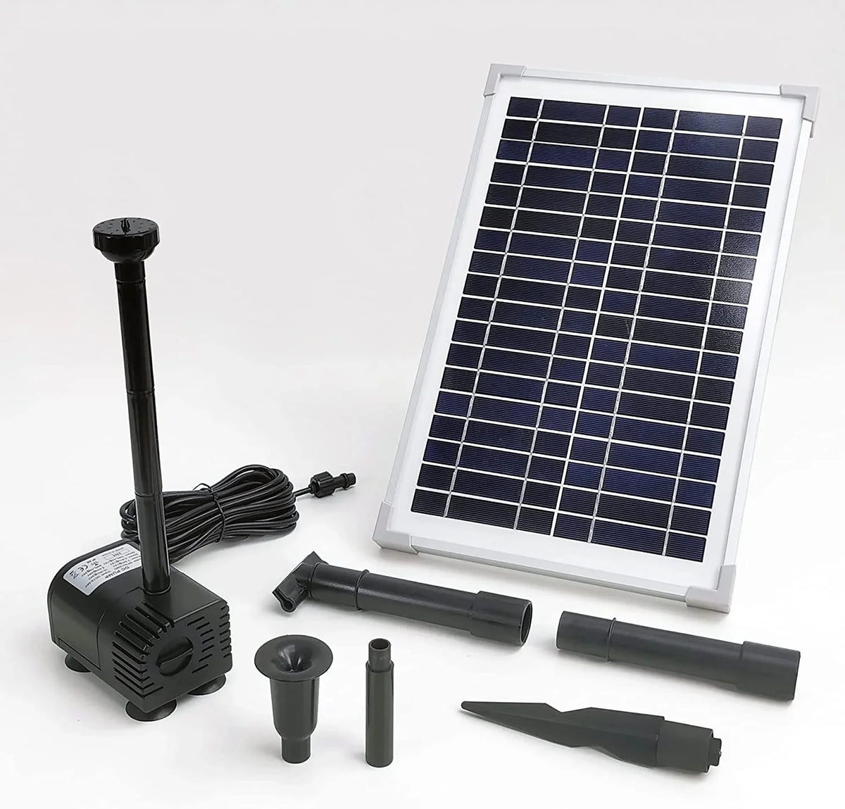 12W Solar Water Pump KIT: DC Dry-Run Protection Solar Water Pump 185 GpH with 18V 12W Solar Panel for Fountain, Fish Pond, and Aquarium (No Backup Battery)