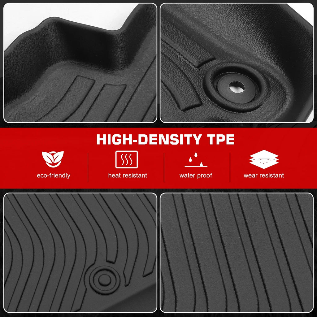 Ikon Motorsports 3D TPE Floor Mats + Trunk Mat Compatible with 2023-2024 BMW X1 U11 Black All Weather Waterproof Anti-Slip Floor Liners Full Set Car Interior Accessories Rear Trunk Tray Cargo Mats 4PC
