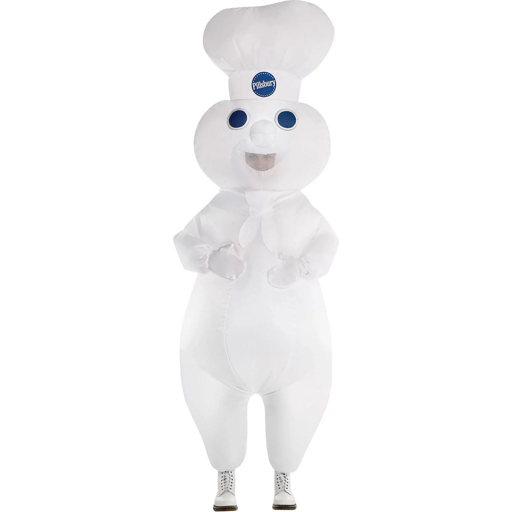 Licensed Pillsbury Doughboy InfLatitudeable Halloween Costume For Adults Built-In Fan