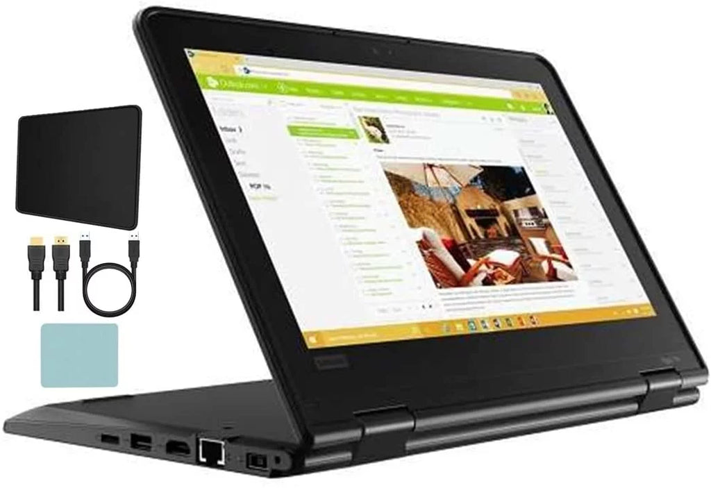 Lenovo ThinkPad Yoga 11E 2-in-1 HD Touchdisplay Laptop PC, Intel Celeron N4120 Processor, 4GB RAM, 128GB SSD, Webcam,Stereo Speakers, USB-C, HDMI, WiFi, Windows 10 Pro, Mazepoly Accessories