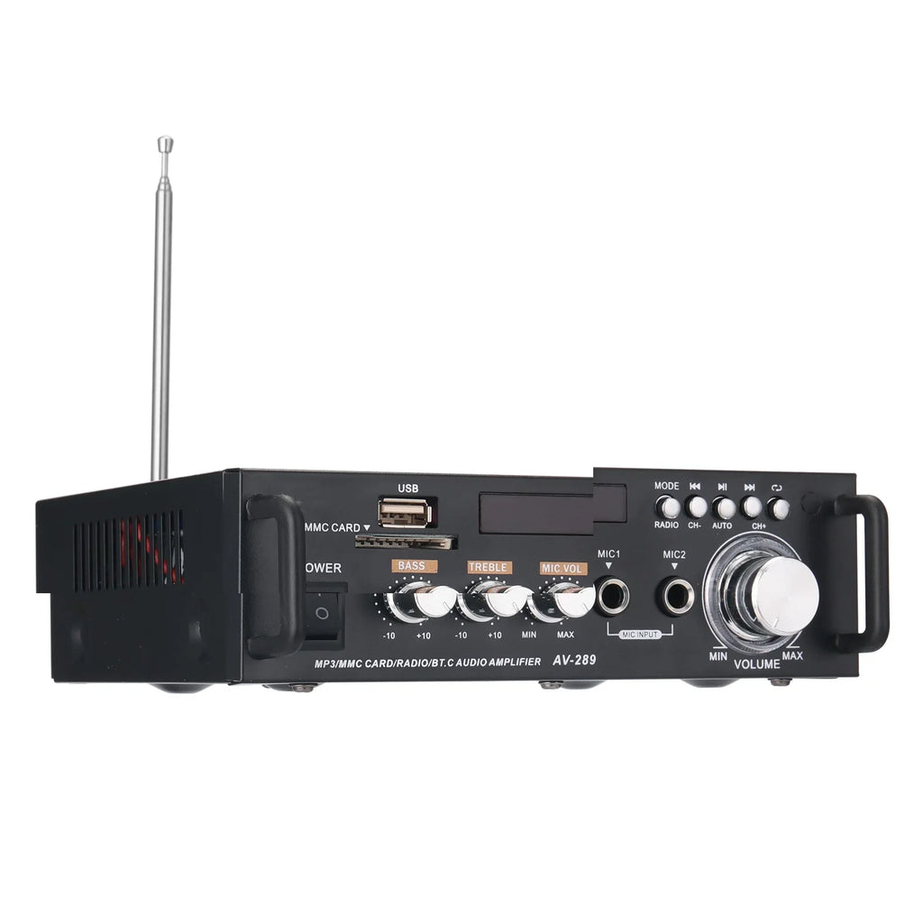 Dazzduo Sound Machine,2CH LCD Display Remote Audio Amplifier BT  Radio Amplifier 600W Remote Audio  Radio Portable Stereo Power Amplifier Audio HiFi Audio Stereo Car 600W Remote