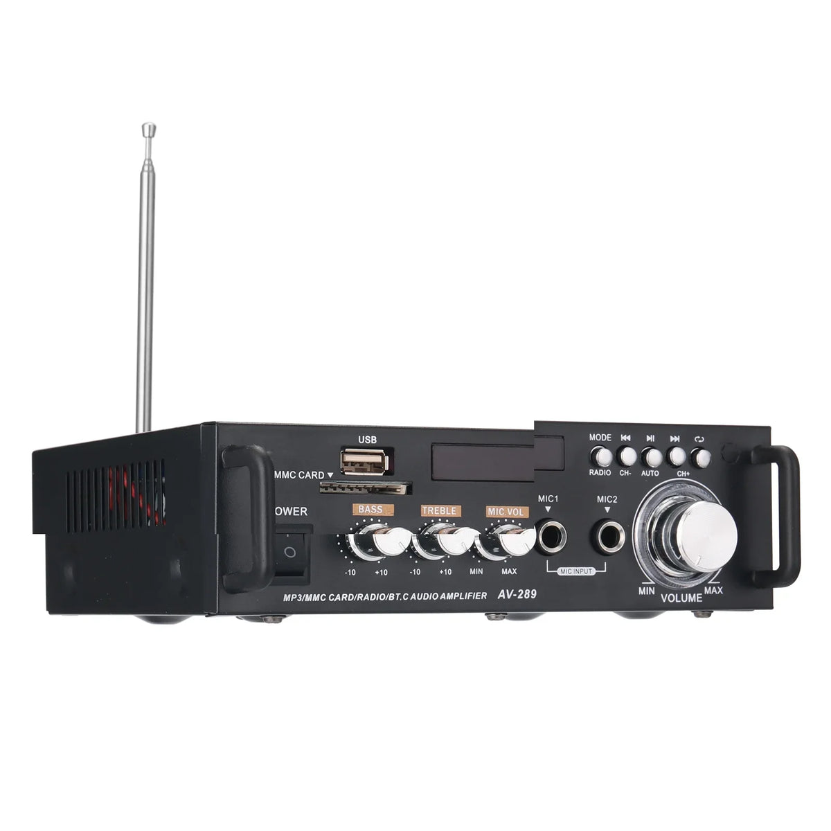 Dazzduo Sound Machine,2CH LCD Display Remote Audio Amplifier BT  Radio Amplifier 600W Remote Audio  Radio Portable Stereo Power Amplifier Audio HiFi Audio Stereo Car 600W Remote