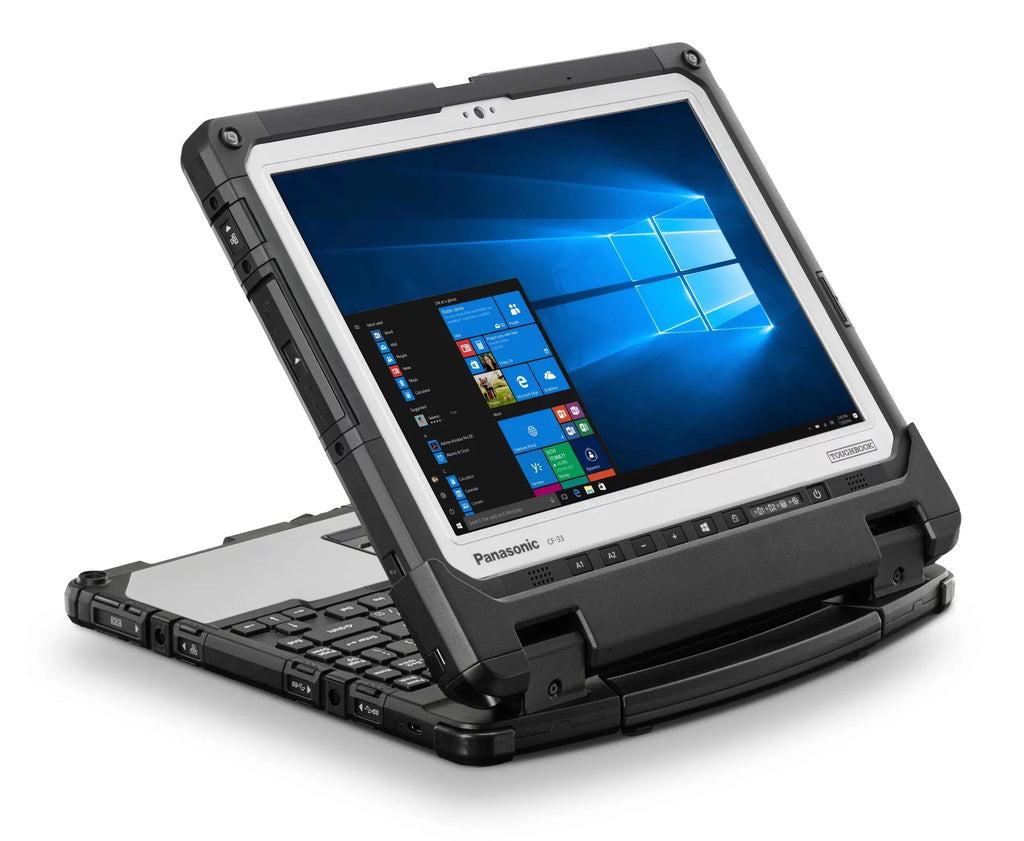 Fully Rugged 12" Panasonic TOUGHBOOK CF-33, Intel i5-7300U, 256GB SSD, 8GB RAM, Win11, WiFi, Bluetooth, Serial Port, Dual-Touchdisplay, Dual-Battery, Dual-Camera, Ultra-Bright Display, 1-Yr Warranty