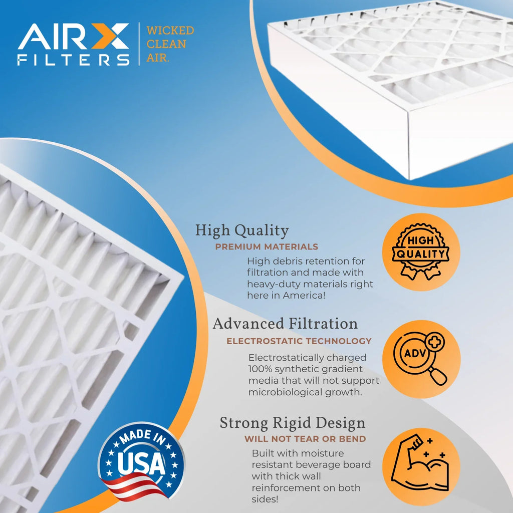 20x25x5 Air Filter MERV 11 Comparable to MPR 1000, MPR 1200 & FPR 7 Compatible with Air Bear 255649-102 Premium USA Made 20x25x5 Furnace Filter 2 Pack by AIRX FILTERS WICKED CLEAN AIR.