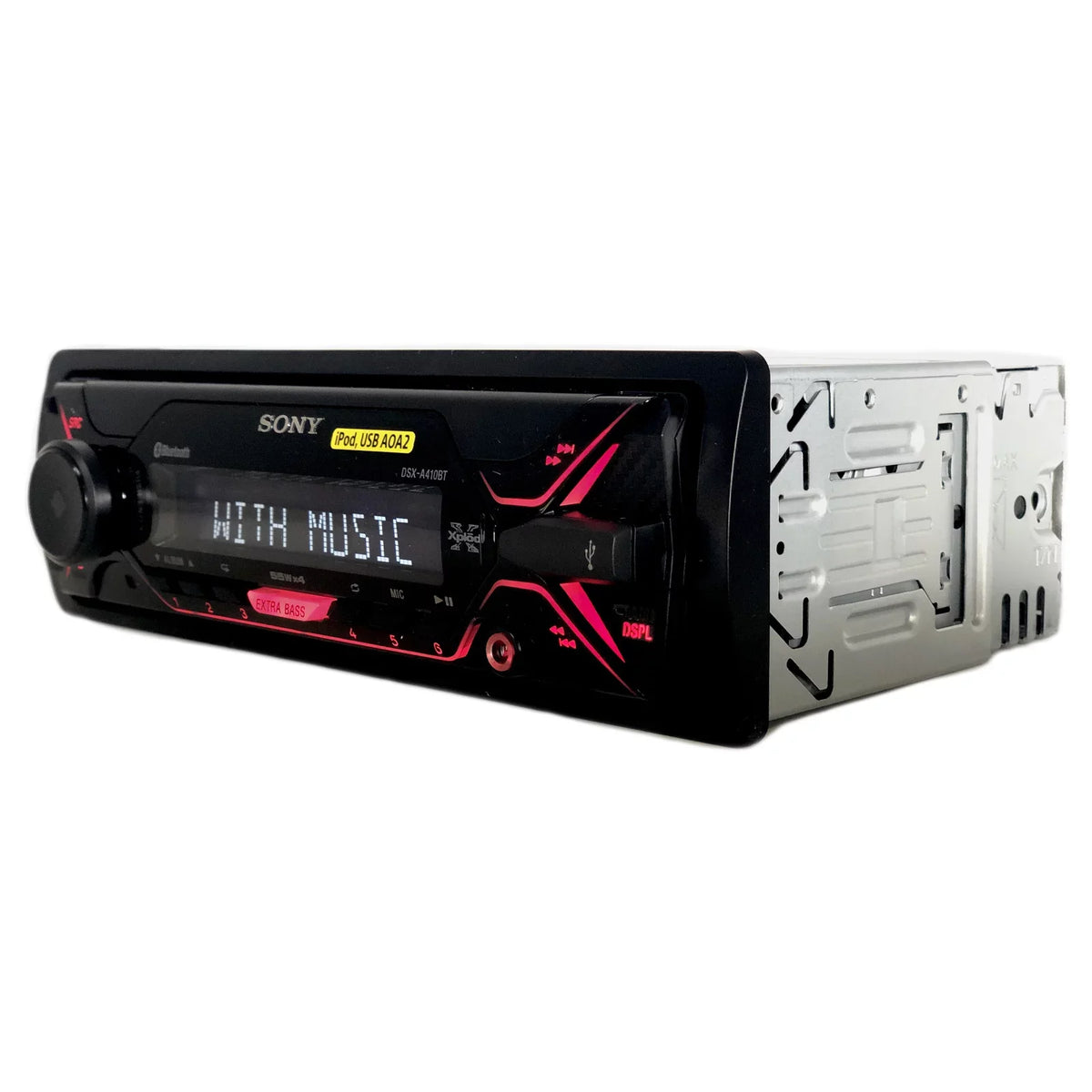 Sony DSX-A410BT Single DIN Car Stereo Receiver, 2x Pioneer 6.5" 2 Way Speakers, 2x Pioneer TSA6967S 6"x9" Inch 450W 4-Way Car Coaxial Speaker, Enrock Audio 16G 50' Speaker Wire