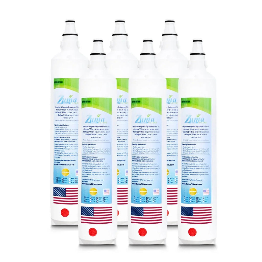 ZUMA Brand , Water Filters , Model # ZWFZ1-RF750 , Compatible with Subzero® ID24R - 6 Pack - Made in U.S.A.