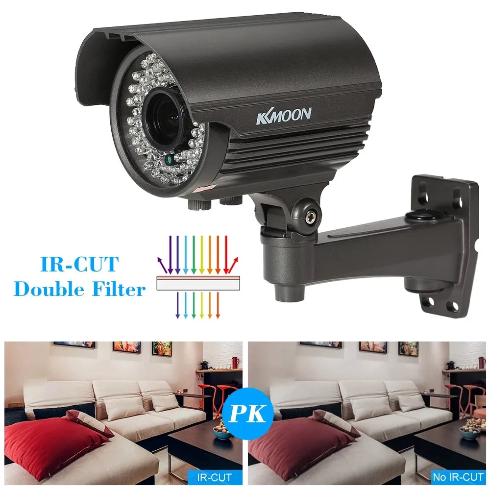 Walmeck 1080P AHD Bullet CCTV Analog Camera 2.8~12mm Manual Zoom Varifocal Lens 1/3” for Sony CMOS 2.0MP IR-CUT 72 IR LEDS Night Vision Weatherproof Indoor Outdoor  PAL System