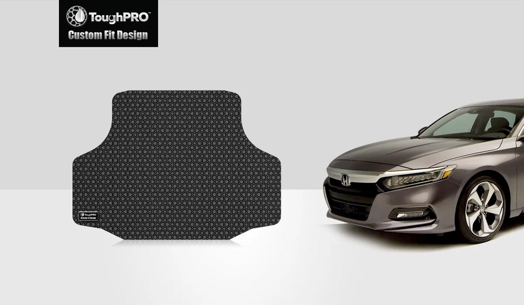 ToughPRO - Trunk Mat Compatible with HONDA Accord - All Weather Heavy Duty (Made in USA) - Black Rubber - 2018