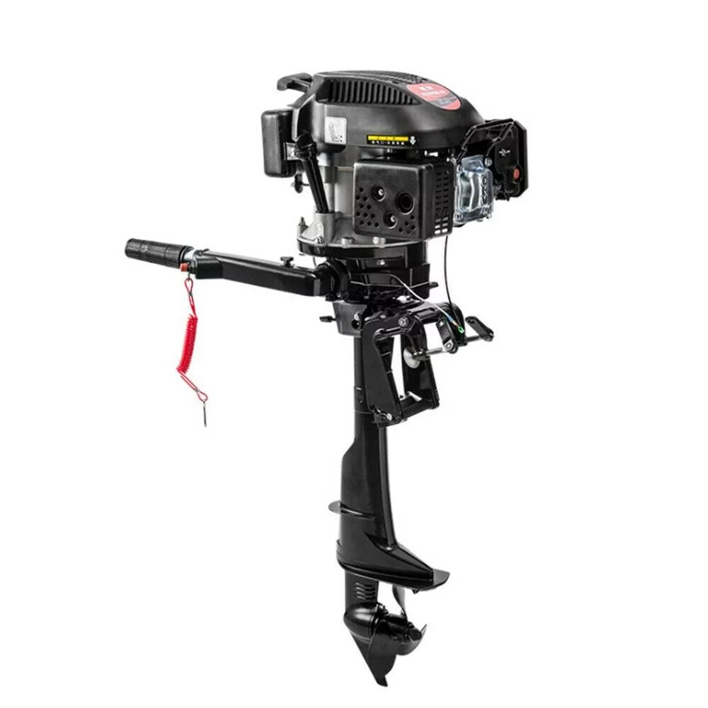 6 HP 4-Stroke Heavy Duty Outboard Motor Fishing Boat Engine Air Cooling System