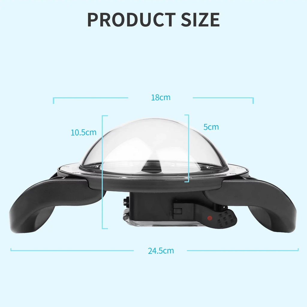 SHOOT XTGP559 Camera Dual Handle Dome Port Waterproof Case Camera Protective Case 45m Waterproof 180° Wide Angle Replacement for   9 Black
