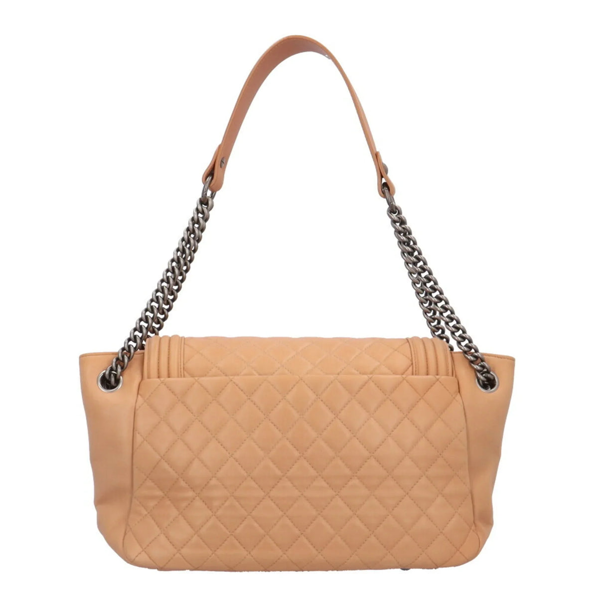 Pre-Owned Chanel Boy Shoulder Bag Leather Beige Ladies CHANEL Chain BRB10010000013292 (Good)