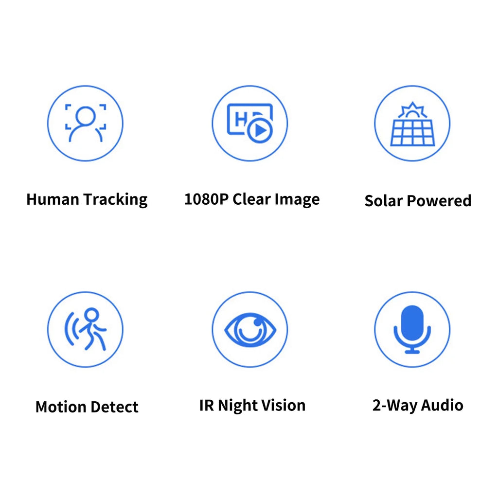 Andoer 4G 1080P WiFi Folding Solar Camera Home Camera with PIR Motion Detects Long Standby 2-Way Audio IP66 Waterproof with Rechargeable Battery Compatible with Mobile Phone Computer
