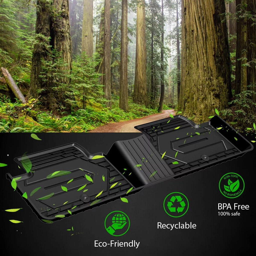 LASFIT Floor Mats for 2015-2021 Jeep Cherokee(Don't Fit Grand CHEROKEE), All Weather Fit TPE Floor Liners Set, 1st and 2nd Row, Black