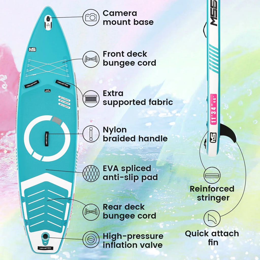 InfLatitudeable Stand Up Paddle Board 11'x34"x6" With Accessories