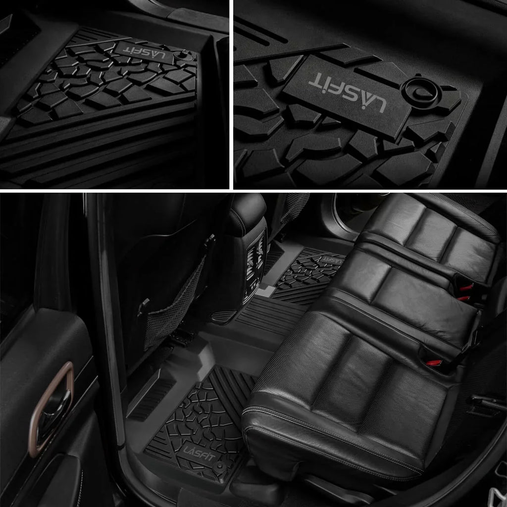 LASFIT Floor Mats for 2015-2021 Jeep Cherokee(Don't Fit Grand CHEROKEE), All Weather Fit TPE Floor Liners Set, 1st and 2nd Row, Black