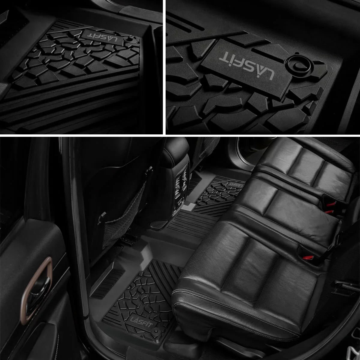 LASFIT Floor Mats for 2015-2021 Jeep Cherokee(Don't Fit Grand CHEROKEE), All Weather Fit TPE Floor Liners Set, 1st and 2nd Row, Black