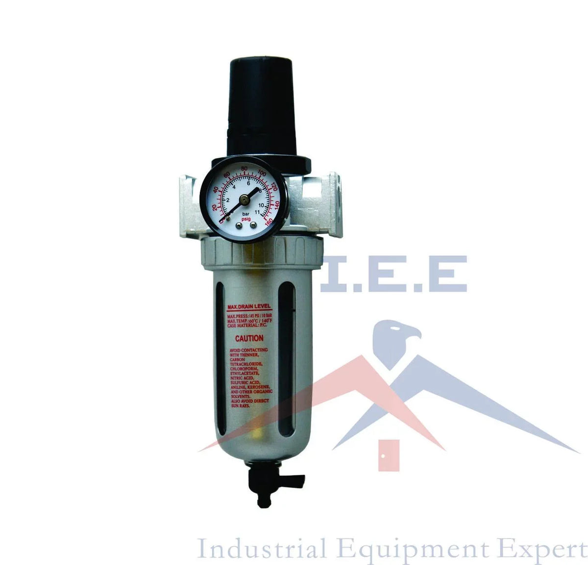 3/8" Pressure ReguLatitudeor / ParticuLatitudee Filter Moisture Water Trap Compressed Air