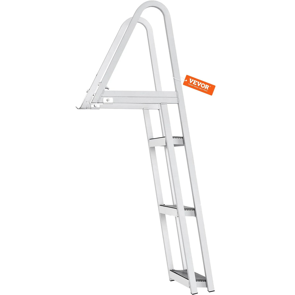VEVOR Removable 3-Step Dock Ladder - 350 lbs Capacity, Aluminum Alloy with 4'' Wide Nonslip Steps, Simple InstalLatitudeion for Boats, Lakes, Pools & Marine Access