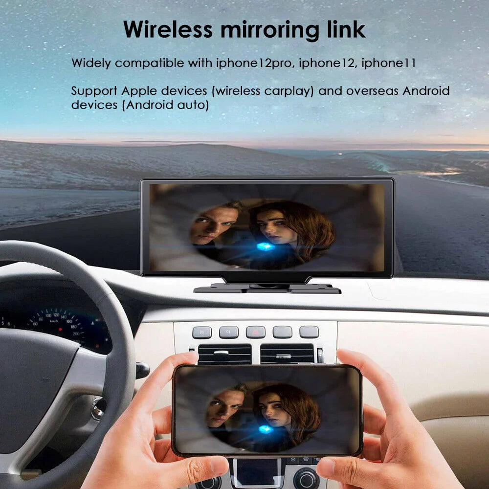 kydely   2K Wireless 10.26'' Touch Screen Dual Channel Wifi Car DVR Dash Camera Android Auto ".