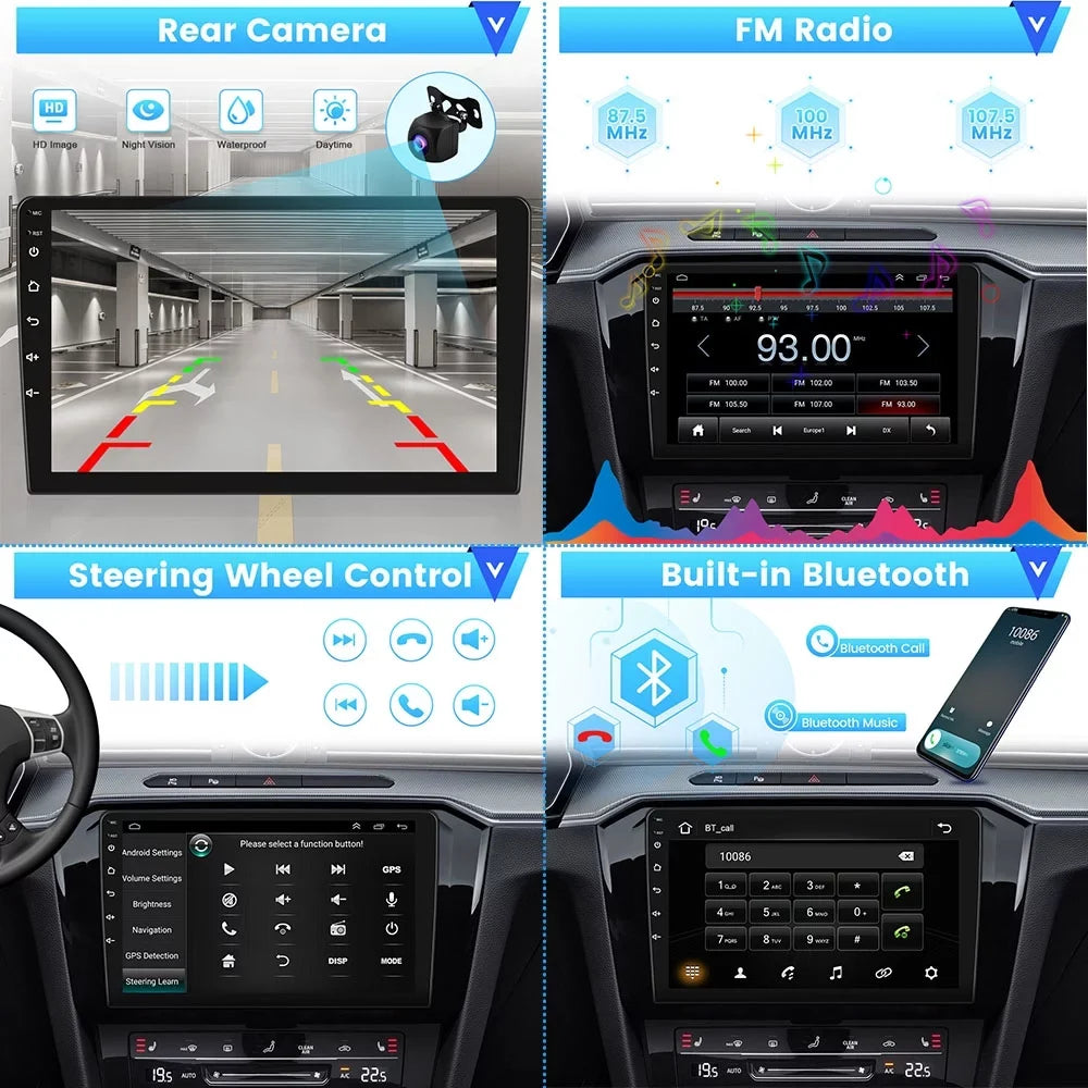 Podofo 2+32G for Hyundai Elantra 2014-2016 Wireless Carplay Android Auto Mirror Link 9'' Touchdisplay Car Stereo Radio Android 11 System WIFI GPS Hifi FM Bluetooth Usb, AHD Backup Camera