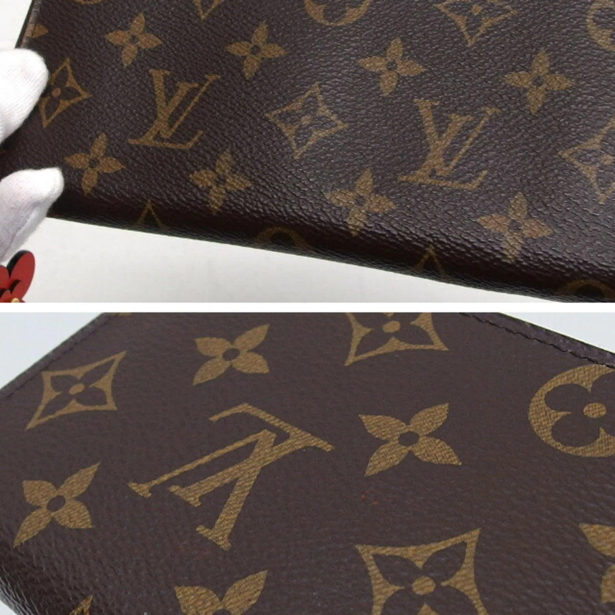 Pre-Owned Louis Vuitton Monogram Clemence Wallet Long Wallet Red M62940 (Good)