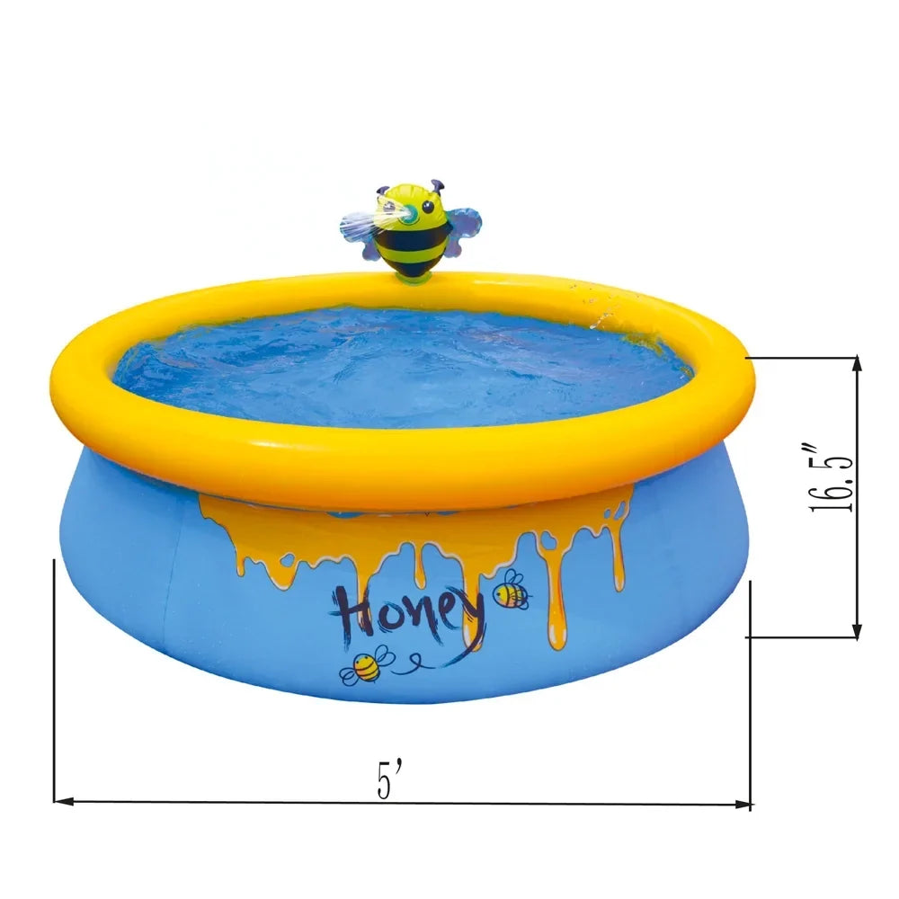 JLeisure 5 Foot Kids Bee Spray InfLatitudeable Outdoor Swimming Pool (2 Pack)
