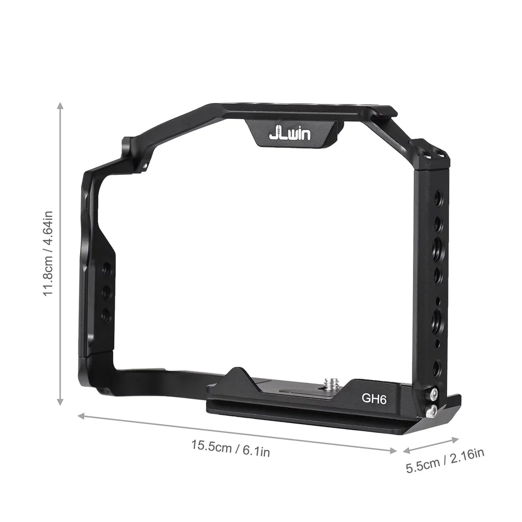 ammoon Camera Cage with Cold Shoe Mount and Magnetic Wrench Slot for GH6 Durable Aluminum Alloy Construction