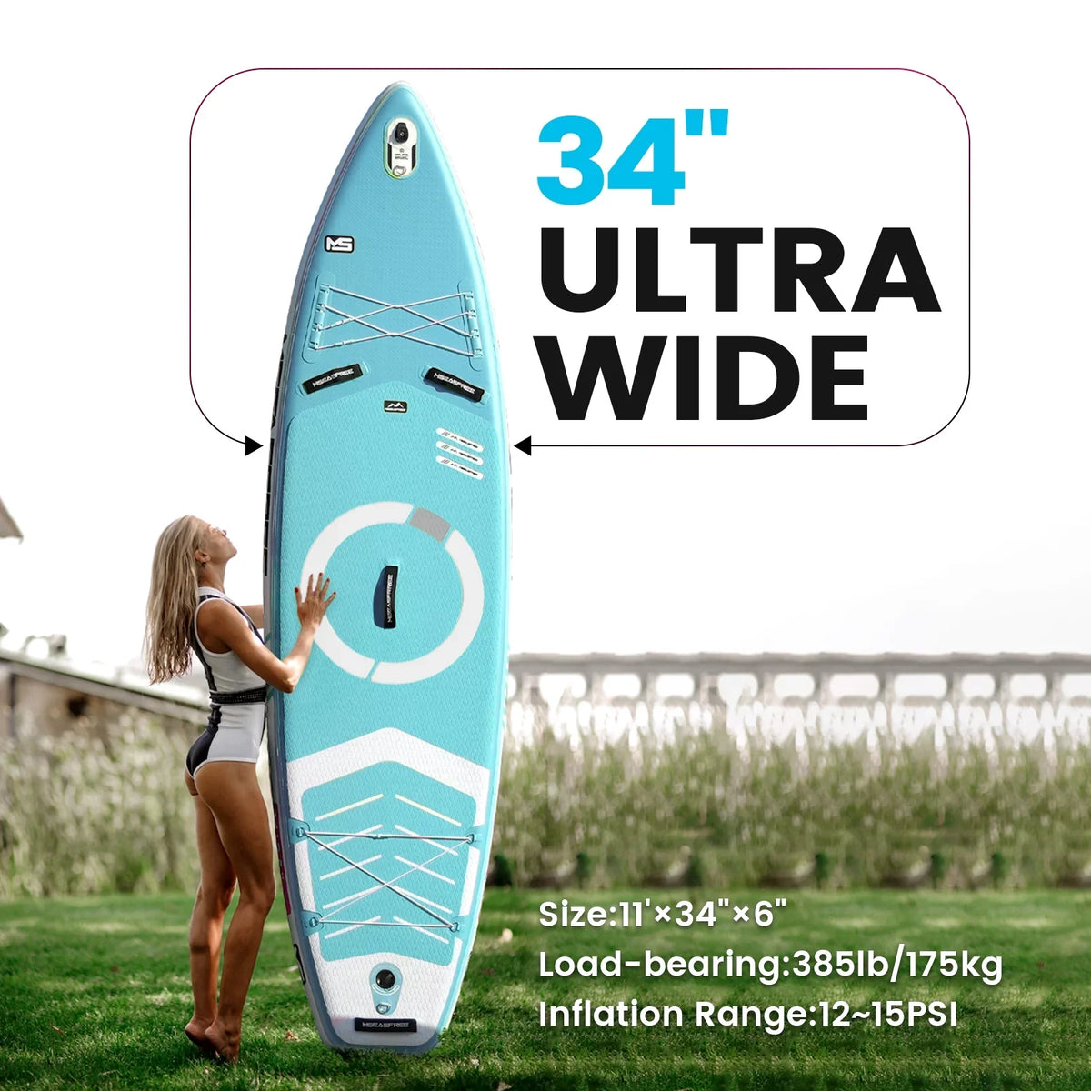 InfLatitudeable Stand Up Paddle Board 11'x34"x6" With Accessories