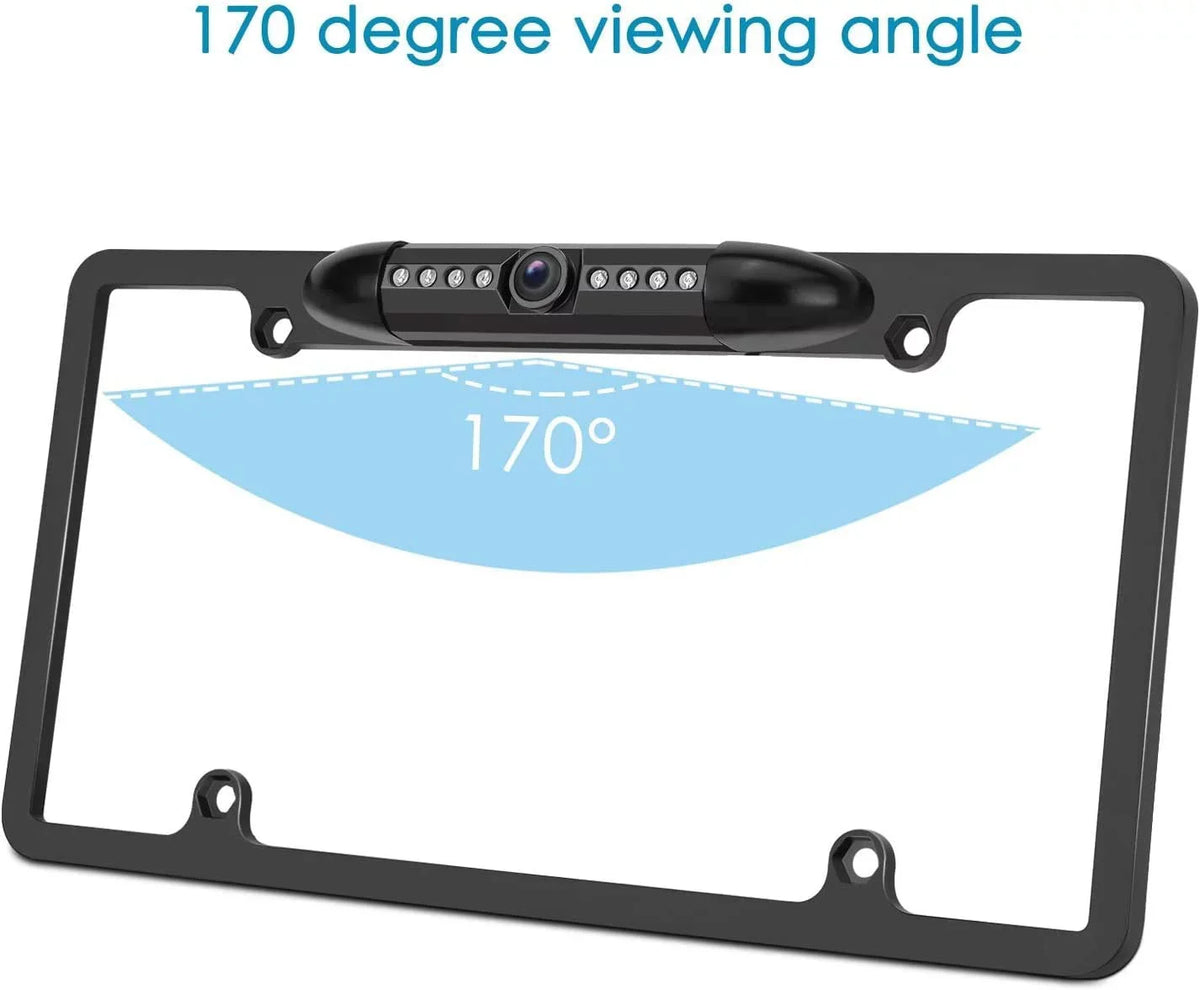 Backup Camera Rearview License PLatitudee Frame for ALPINE ILX-F411 ILXF411 Black
