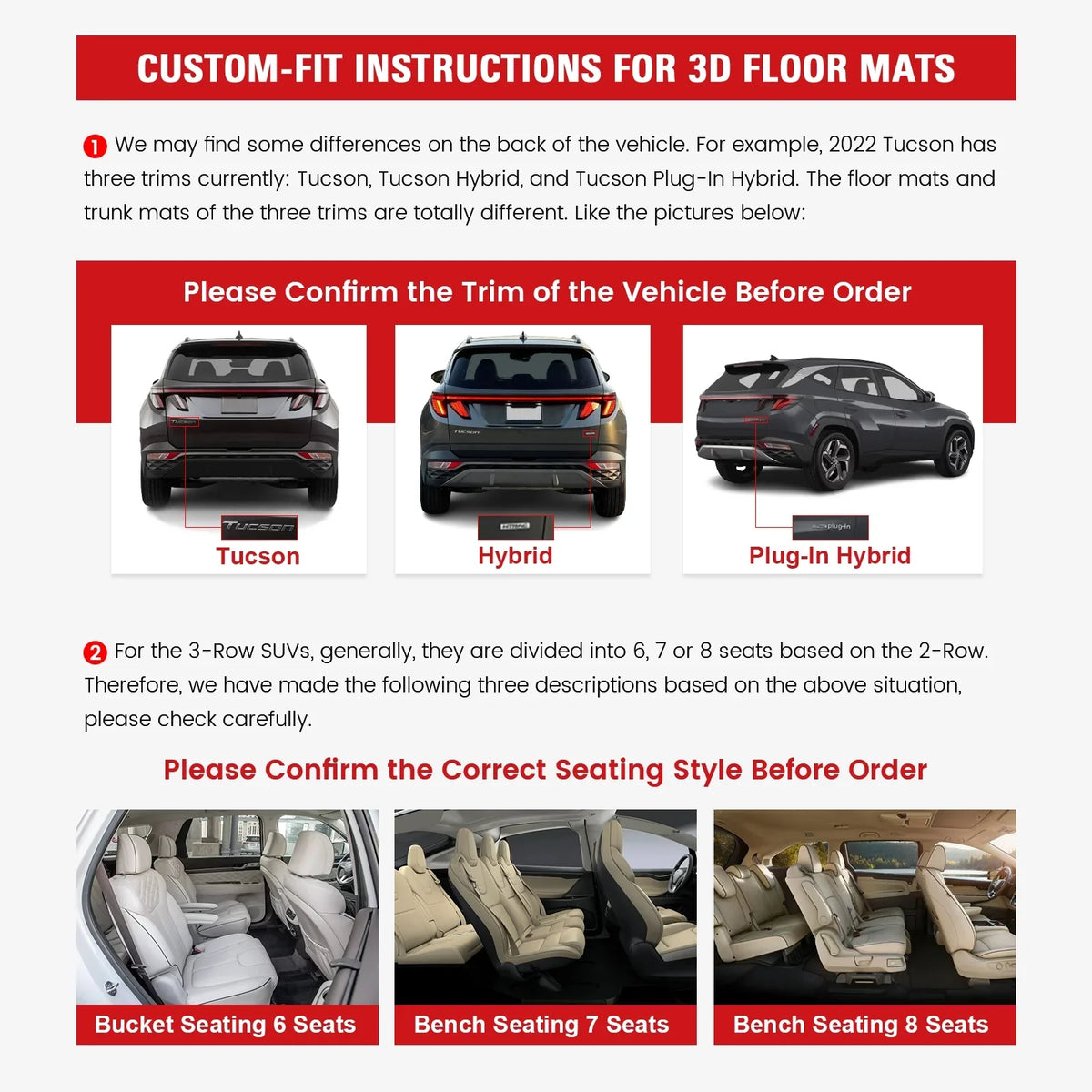 Ikon Motorsports 3D TPE Floor Mats + Trunk Mat Compatible with 2023-2024 BMW X1 U11 Black All Weather Waterproof Anti-Slip Floor Liners Full Set Car Interior Accessories Rear Trunk Tray Cargo Mats 4PC