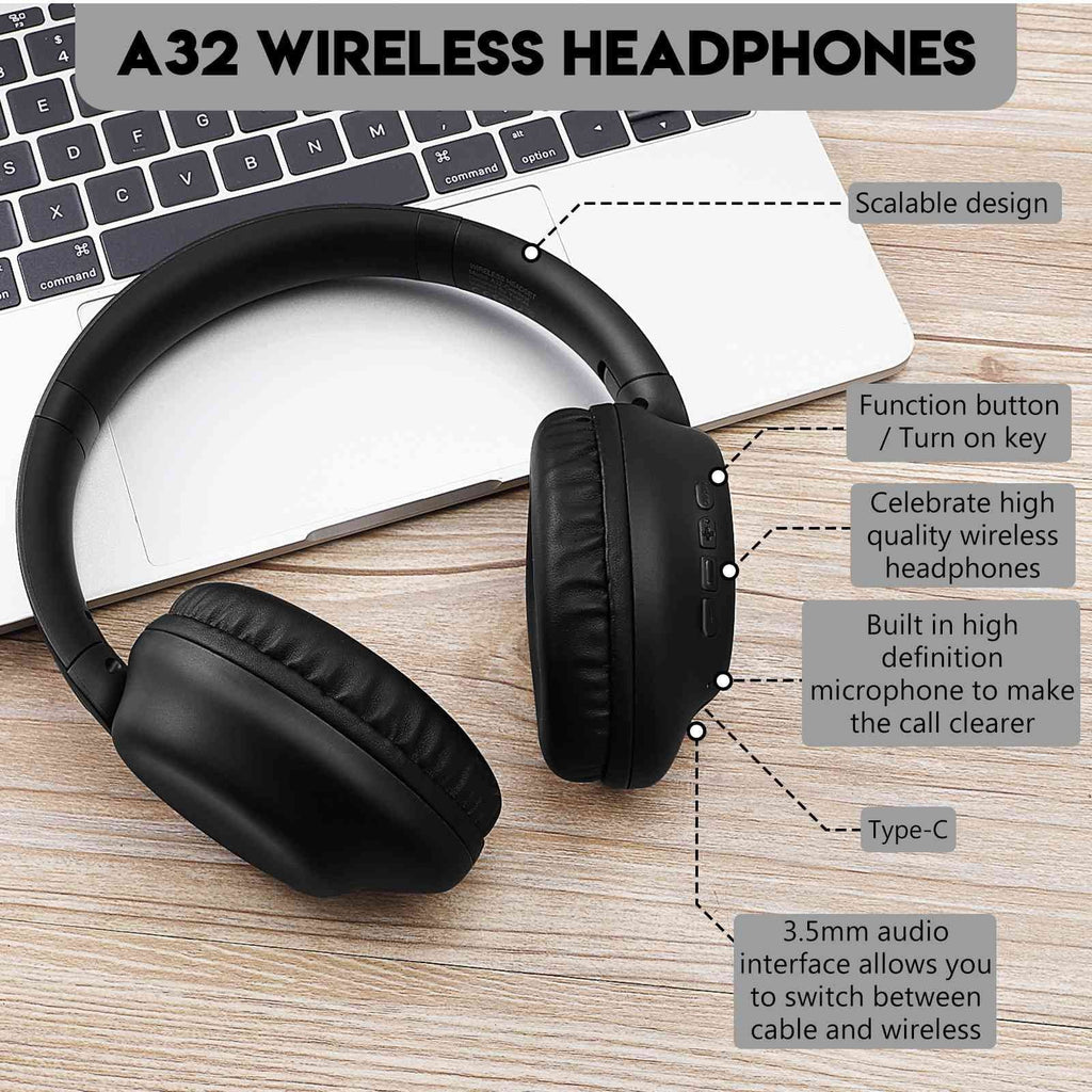 UrbanX UX991 Wireless Bluetooth Stereo Earphones High Resolution Audio Deep Bass Superior Comfort Over The Ear Headphones with Mic for Asus Zenfone Max Pro (M1) ZB601KL/ZB602K phone Call Support