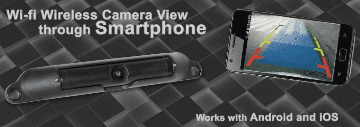 BOYO VTL420RX - WI-FI Wireless Bar-Type License PLatitudee Backup Camera, Viewable through Smartphone (works with iOS and Android)