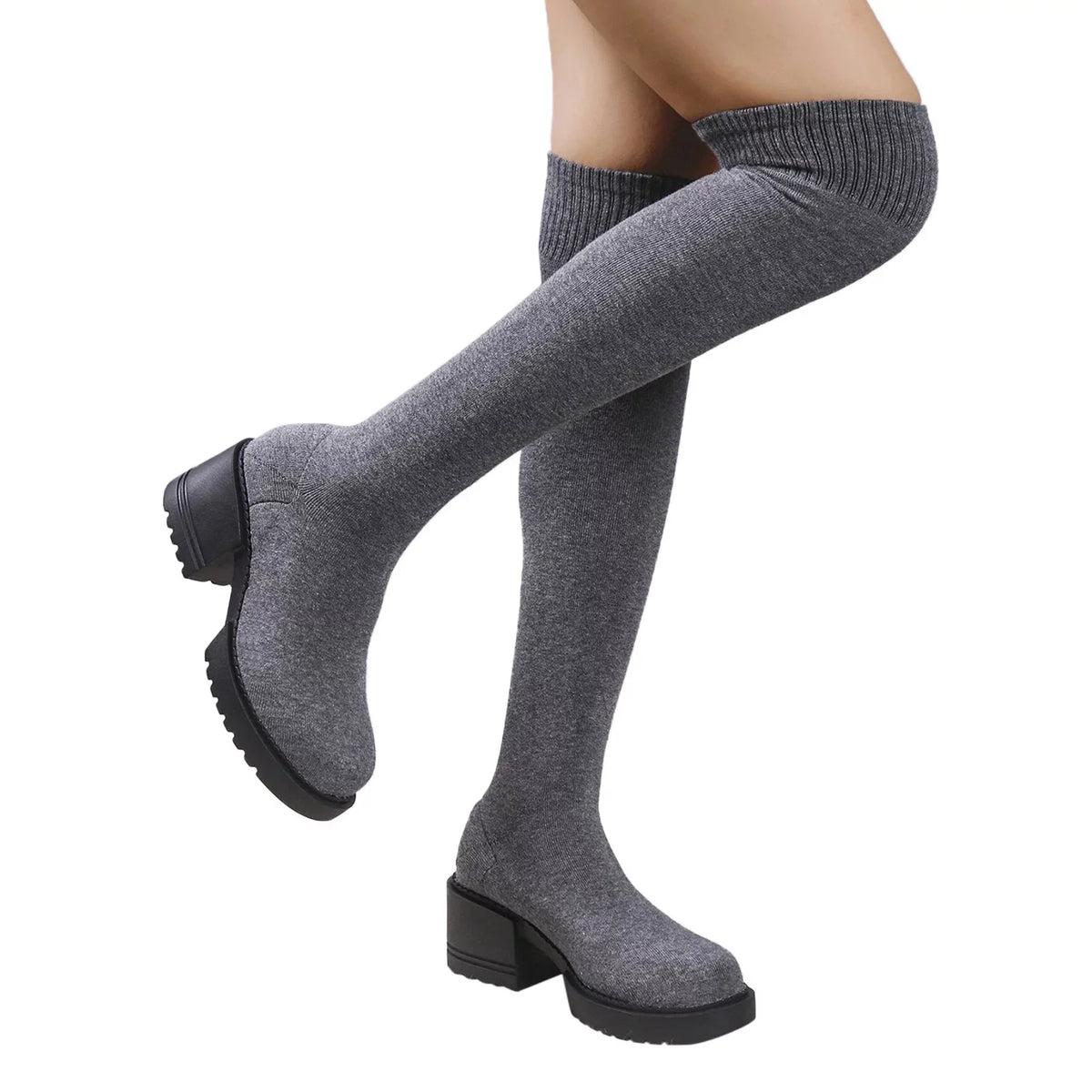 PMUYBHF Pull on Work Boots Women Minimalist Heeled Sock Boots Long Boots Ladies Knee Length Boots Buckle Winter Boots for Women Waterproof Snow Size 11