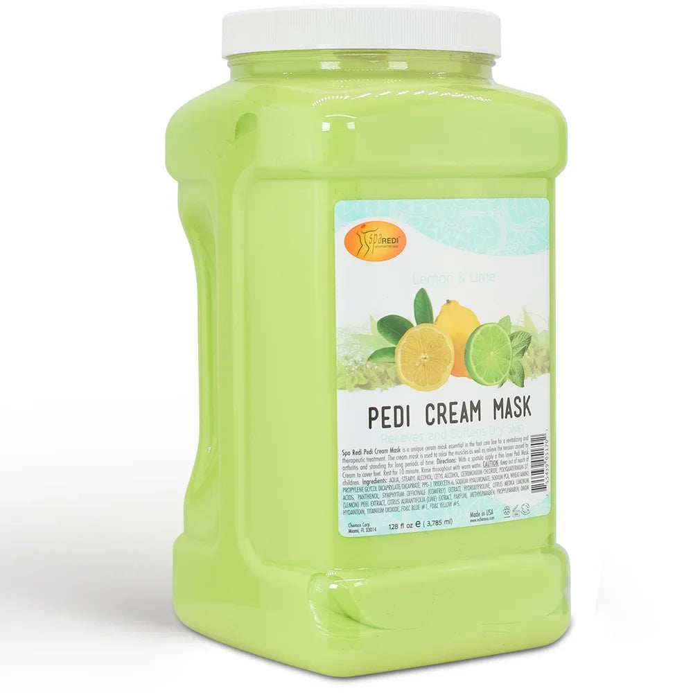 SPA REDI - Body and Foot Cream Mask, Lemon, 128 Oz - Pedicure Massage for Tired Feet and Body, Hydrating, Fresh Skin - Infpre-owned with Hyaluronic Acid, Amino Acids, Panthenol, Comfrey Extract