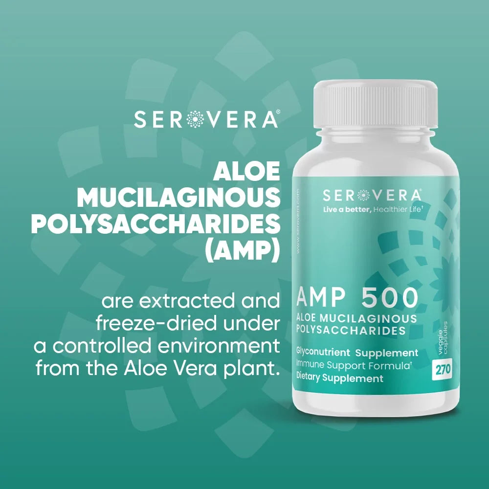 Serovera AMP 500-Immune Support Supplement for Colon Health-Immune System ModuLatitudeor with L-Glutamine-270 Veggie Caps-Gluten Free- Up to 3 Months Supply