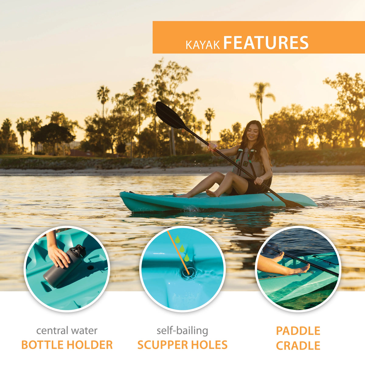 Lifetime Hydros 101 Kayak, Aqua (91235)