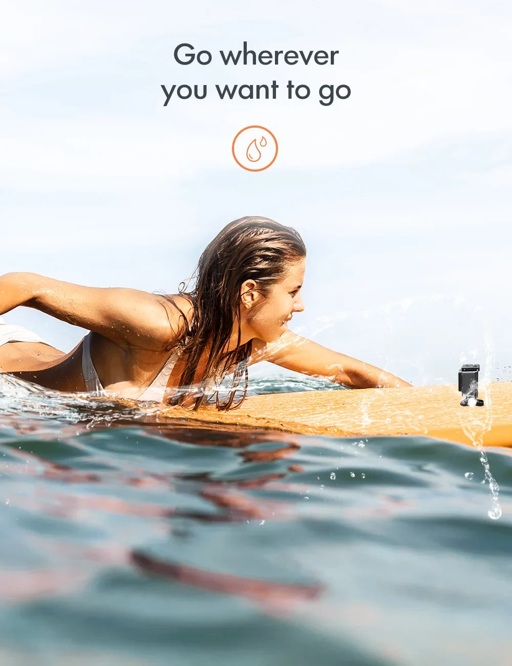 Apeman A87 Action Camera, UHD 4K/60fps 20MP Touchdisplay WiFi Underwater Camcorder for Motorbike and Skateboard Camera