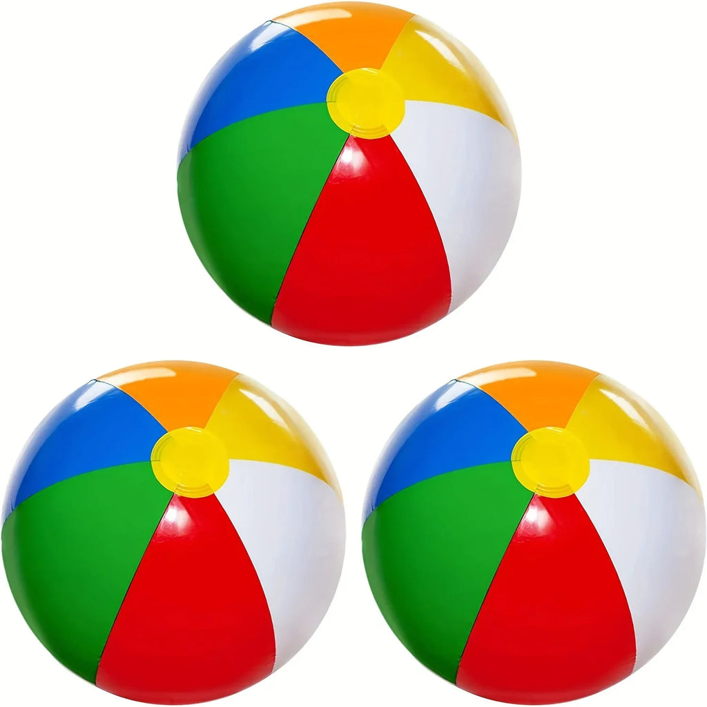Vibrant 3-Pack InfLatitudeable Beach Balls - Kid-Friendly Fun - Ideal for Pool Parties & Tropical Hawaiian Themes