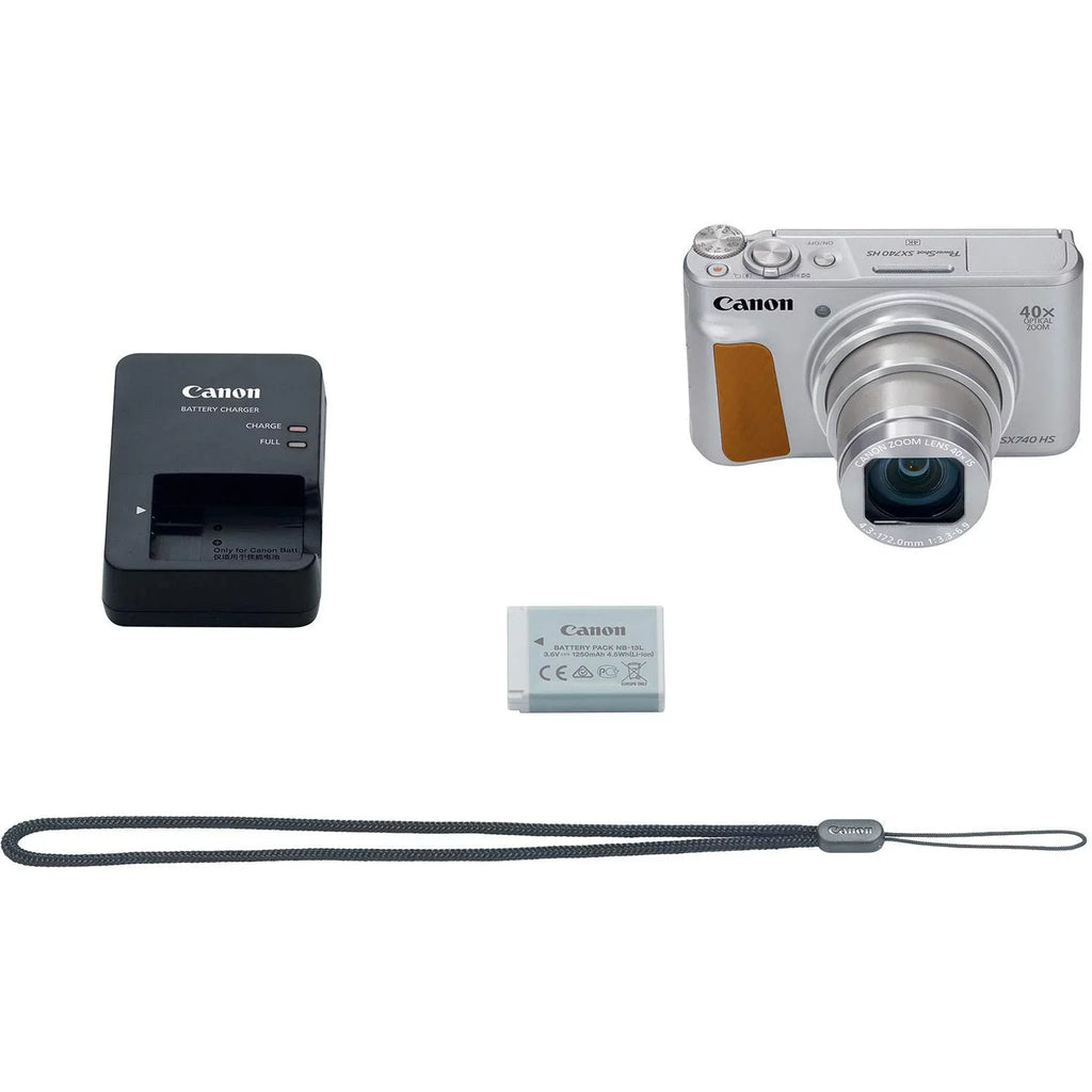 Canon Powershot SX740 HS 4K Video Digital Camera Silver + Basic Bundle