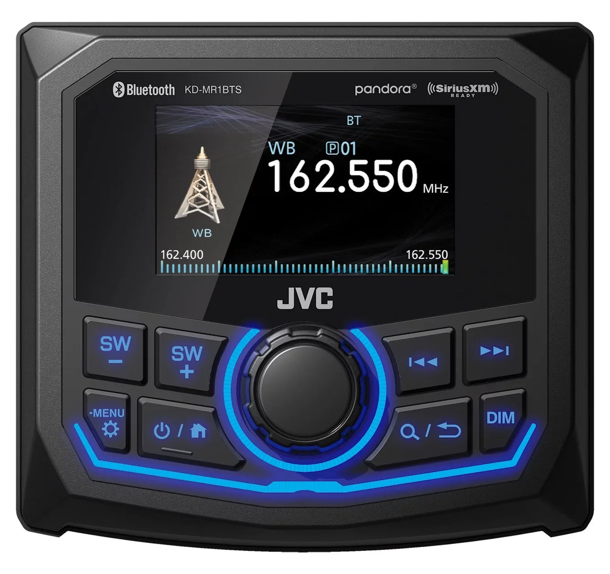JVC KD-MR1BTS Waterproof Radio compatible With Stinger Marine SEADASH3B Universal Marine 3" Radio Dash Kit - Black,