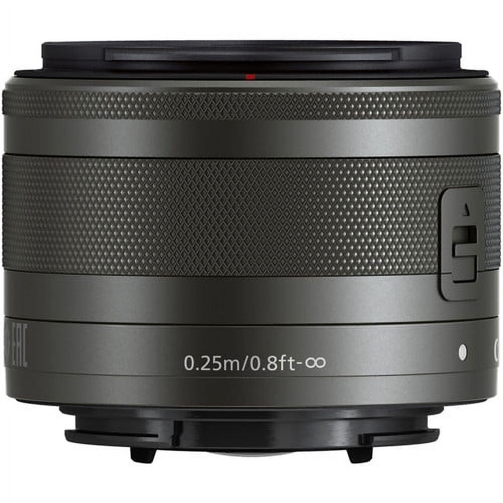 Canon EF-M 15-45mm f/3.5-6.3 IS STM Zoom Lens (Graphite) (0572C002) + 64GB Memory Card + Filter Kit + BackPack + Card Reader + Flex Tripod + Memory  Wallet + Cap Keeper + Cleaning Kit + Hand Strap