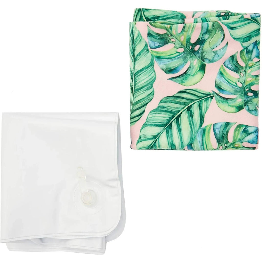 Blue Panda InfLatitudeable Beach Pillow for Pools Travel Vacations, Tropical Leaves