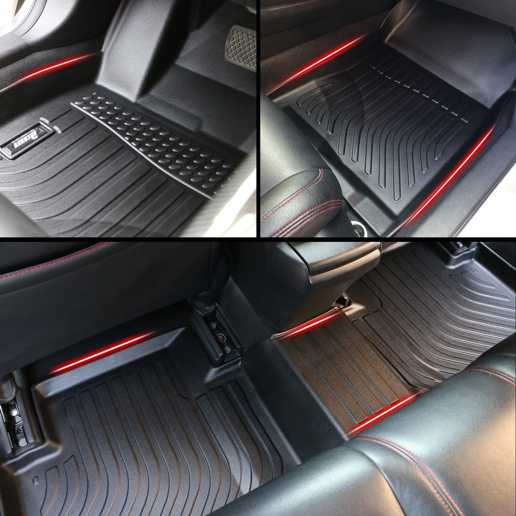 Ikon Motorsports 3D TPE Floor Mats + Trunk Mat Compatible with 2023-2024 BMW X1 U11 Black All Weather Waterproof Anti-Slip Floor Liners Full Set Car Interior Accessories Rear Trunk Tray Cargo Mats 4PC