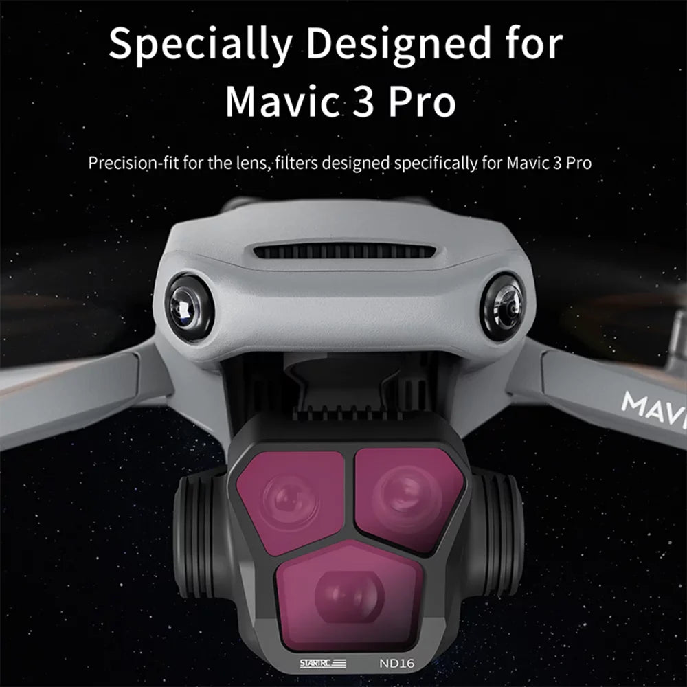Docooler  4-Pack  Filters ND8ND16ND32ND64 Lens Filter Aluminum Material AGC Optical Glass Waterproof Scratch-resistant -reflective Coatings Compatible with  Mavic 3 Pro
