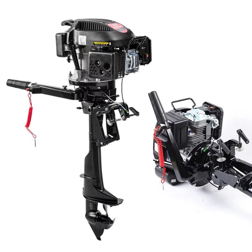 6 HP 4-Stroke Heavy Duty Outboard Motor Fishing Boat Engine Air Cooling System