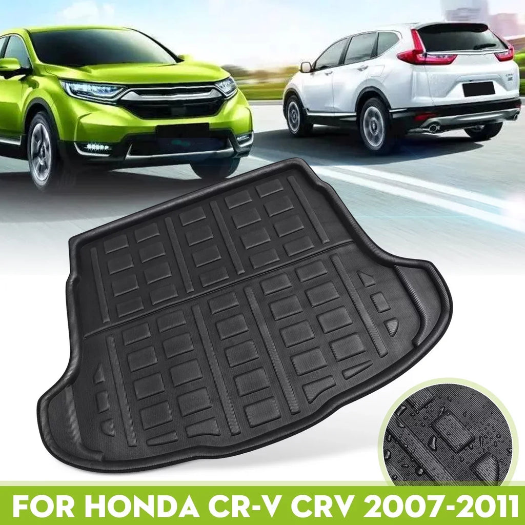 1pcs Cargo Liner Mat for Honda CR-V CRV 2007-2011 Boot Rear Trunk Floor Tray Waterproof All Weather, Black