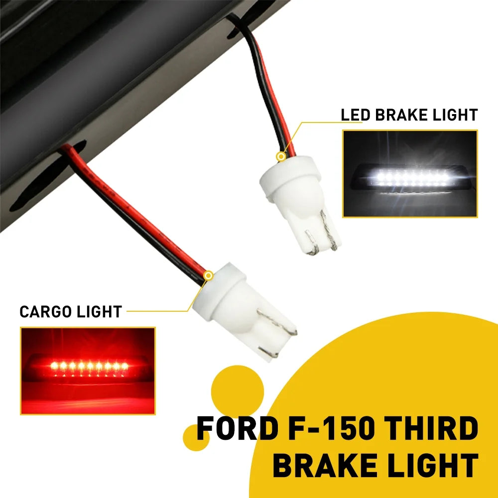 The 3rd Brake Light/Rear Cargo Light Smoked For 2009-2014 Ford F150, Power Saving, IP67 Waterproof