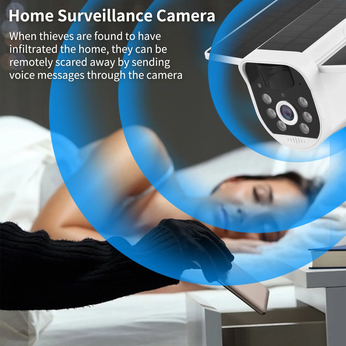 Andoer 4G 1080P WiFi Folding Solar Camera Home Camera with PIR Motion Detects Long Standby 2-Way Audio IP66 Waterproof with Rechargeable Battery Compatible with Mobile Phone Computer